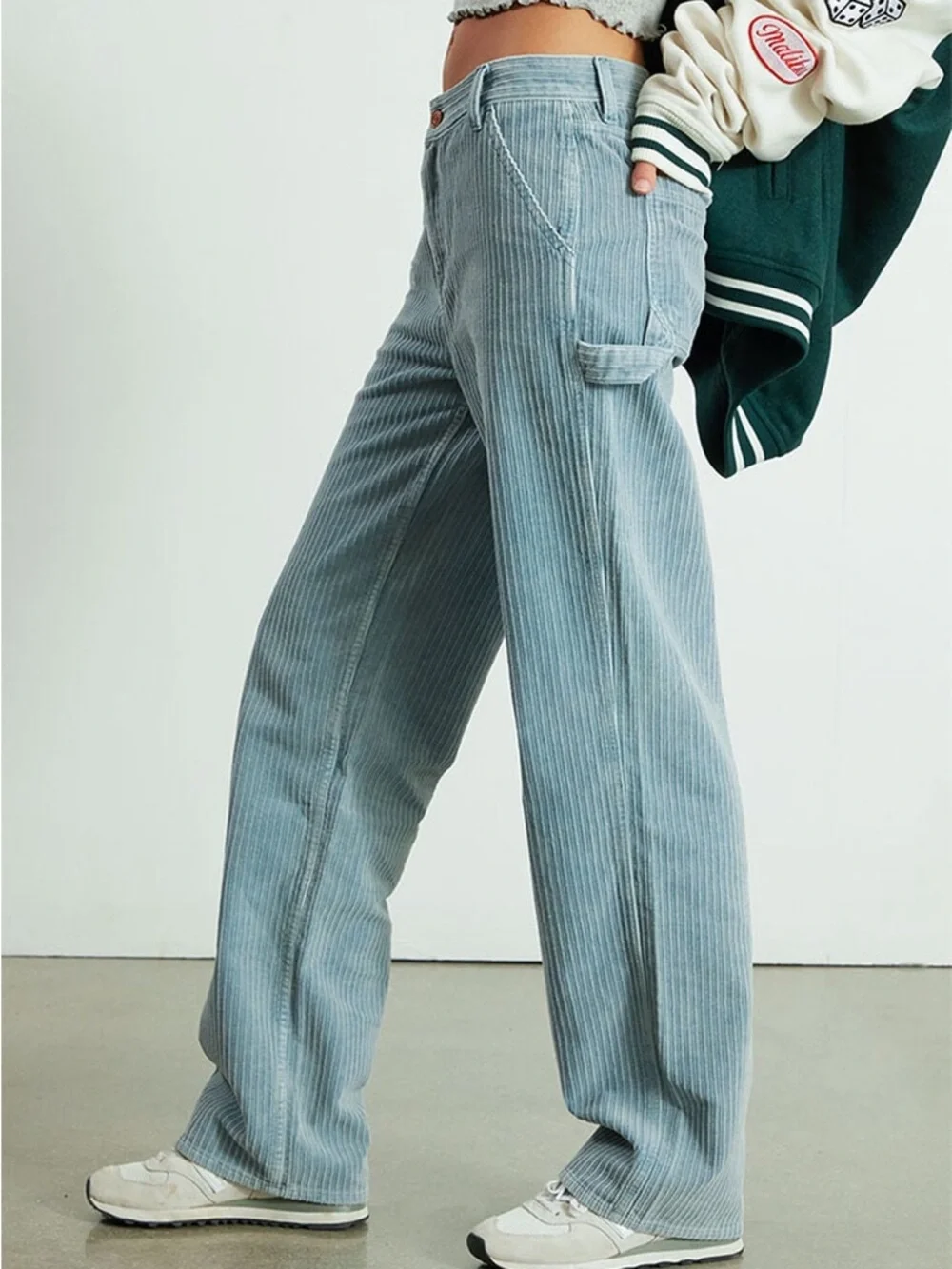 Pacsun Blue Corduroy Baggy Carpenter Pants Corduroy Wide-Leg Jeans